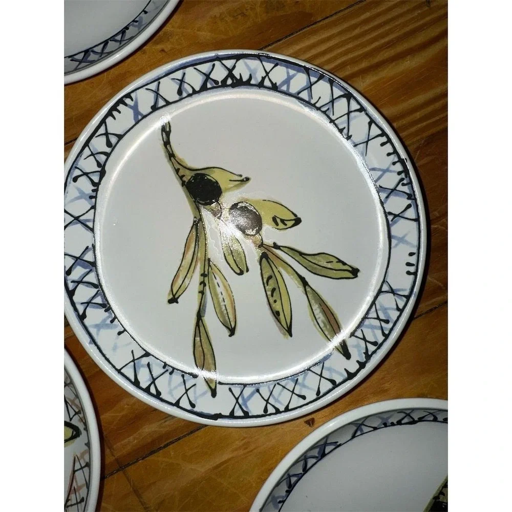 Morgan Newberry Olive Branch Dessert & Appetizer Plates Set of‎ 6 mediterranean